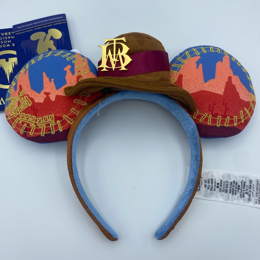 Disney 50th Anniversary Minnie Ear Headband Big Thunder Mountain Railroad
